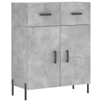 Vidaxl buffet gris b�ton 69, 5x34x90 cm bois d'ing�nierie