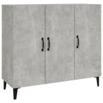 Vidaxl buffet gris b�ton 90x34x80 cm bois d'ing�nierie