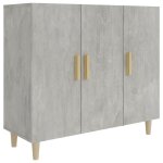 Vidaxl buffet gris b�ton 90x34x80 cm bois d'ing�nierie
