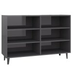Vidaxl buffet gris brillant 103, 5x35x70 cm bois d'ingnierie