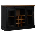 Vidaxl buffet halden 2 portes coulissantes noir 112x40x80 cm Vidaxl buffet halden 2 portes coulissantes noir 112x40x80 cm
