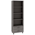 Vidaxl buffet hamar gris clair 60x35x180 cm bois de pin massif