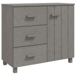 Vidaxl buffet hamar gris clair 90x40x80 cm bois massif de pin