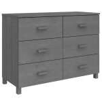 Vidaxl buffet hamar gris fonc 113x40x80 cm bois massif de pin