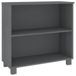Vidaxl buffet hamar gris fonc 85x35x80 cm bois massif de pin