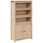 Vidaxl buffet haut 80x35x154 cm bois massif de pin