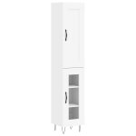 Vidaxl buffet haut blanc 34, 5x34x180 cm bois d'ingnierie