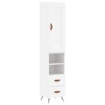 Vidaxl buffet haut blanc 34, 5x34x180 cm bois d'ing�nierie