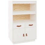 Vidaxl buffet haut blanc 67x40x108, 5 cm bois massif de pin