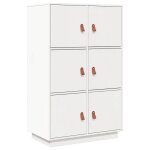 Vidaxl buffet haut blanc 67x40x108, 5 cm bois massif de pin
