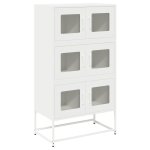 Vidaxl buffet haut blanc 68x39x123 cm acier