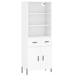 Vidaxl buffet haut blanc 69, 5x34x180 cm bois d'ing�nierie
