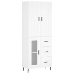 Vidaxl buffet haut blanc 69, 5x34x180 cm bois d'ingnierie