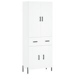 Vidaxl buffet haut blanc 69, 5x34x180 cm bois d'ingnierie