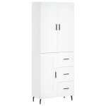 Vidaxl buffet haut blanc 69, 5x34x180 cm bois d'ingnierie