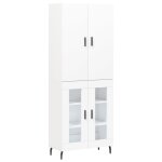 Vidaxl buffet haut blanc 69, 5x34x180 cm bois d'ing�nierie