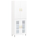 Vidaxl buffet haut blanc 69, 5x34x180 cm bois d'ingnierie