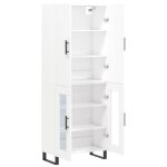 Vidaxl buffet haut blanc 69, 5x34x180 cm bois d'ing�nierie