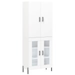 Vidaxl buffet haut blanc 69, 5x34x180 cm bois d'ing�nierie