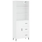 Vidaxl buffet haut blanc 69, 5x34x180 cm bois d'ing�nierie