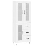 Vidaxl buffet haut blanc 69, 5x34x180 cm bois d'ing�nierie