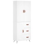 Vidaxl buffet haut blanc 69, 5x34x180 cm bois d'ing�nierie