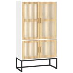 Vidaxl buffet haut blanc 70x35x125 cm bois d'ingnierie