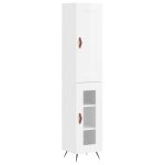 Vidaxl buffet haut blanc brillant 34, 5x34x180 cm bois d'ingénierie Vidaxl buffet haut blanc brillant 34, 5x34x180 cm bois d'ingénierie