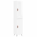 Vidaxl buffet haut blanc brillant 34, 5x34x180 cm bois d'ingnierie