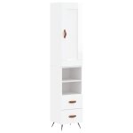 Vidaxl buffet haut blanc brillant 34, 5x34x180 cm bois d'ingnierie