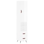 Vidaxl buffet haut blanc brillant 34, 5x34x180 cm bois d'ing�nierie