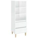 Vidaxl buffet haut blanc brillant 40x36x110 cm bois d'ingnierie