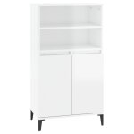 Vidaxl buffet haut blanc brillant 60x36x110 cm bois d'ingnierie