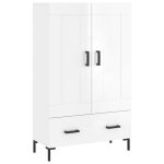 Vidaxl buffet haut blanc brillant 69, 5x31x115 cm bois d'ingnierie