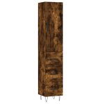 Vidaxl buffet haut ch�ne fum� 34, 5x34x180 cm bois d'ing�nierie