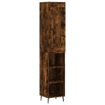 Vidaxl buffet haut ch�ne fum� 34, 5x34x180 cm bois d'ing�nierie