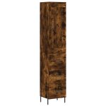 Vidaxl buffet haut ch�ne fum� 34, 5x34x180 cm bois d'ing�nierie