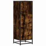Vidaxl buffet haut ch�ne fum� 35, 5x35x106, 5 cm bois d'ing�nierie m�tal