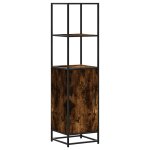 Vidaxl buffet haut chêne fumé 35, 5x35x139 cm bois d'ingénierie métal Vidaxl buffet haut chêne fumé 35, 5x35x139 cm bois d'ingénierie métal