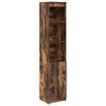 Vidaxl buffet haut ch�ne fum� 37, 5x35x180 cm bois d'ing�nierie