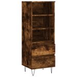 Vidaxl buffet haut ch�ne fum� 40x36x110 cm bois d'ing�nierie