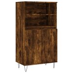 Vidaxl buffet haut ch�ne fum� 60x36x110 cm bois d'ing�nierie