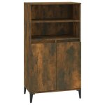 Vidaxl buffet haut chne fum 60x36x110 cm bois d'ingnierie