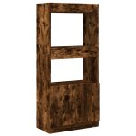 Vidaxl buffet haut chne fum 63x33x140 cm bois d'ingnierie