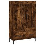 Vidaxl buffet haut ch�ne fum� 69, 5x31x115 cm bois d'ing�nierie