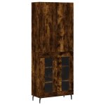 Vidaxl buffet haut chêne fumé 69, 5x34x180 cm bois d'ingénierie Vidaxl buffet haut chêne fumé 69, 5x34x180 cm bois d'ingénierie