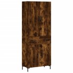Vidaxl buffet haut ch�ne fum� 69, 5x34x180 cm bois d'ing�nierie