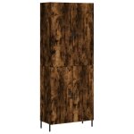 Vidaxl buffet haut ch�ne fum� 69, 5x34x180 cm bois d'ing�nierie