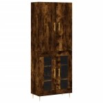 Vidaxl buffet haut chêne fumé 69, 5x34x180 cm bois d'ingénierie Vidaxl buffet haut chêne fumé 69, 5x34x180 cm bois d'ingénierie
