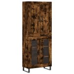 Vidaxl buffet haut chêne fumé 69, 5x34x180 cm bois d'ingénierie Vidaxl buffet haut chêne fumé 69, 5x34x180 cm bois d'ingénierie